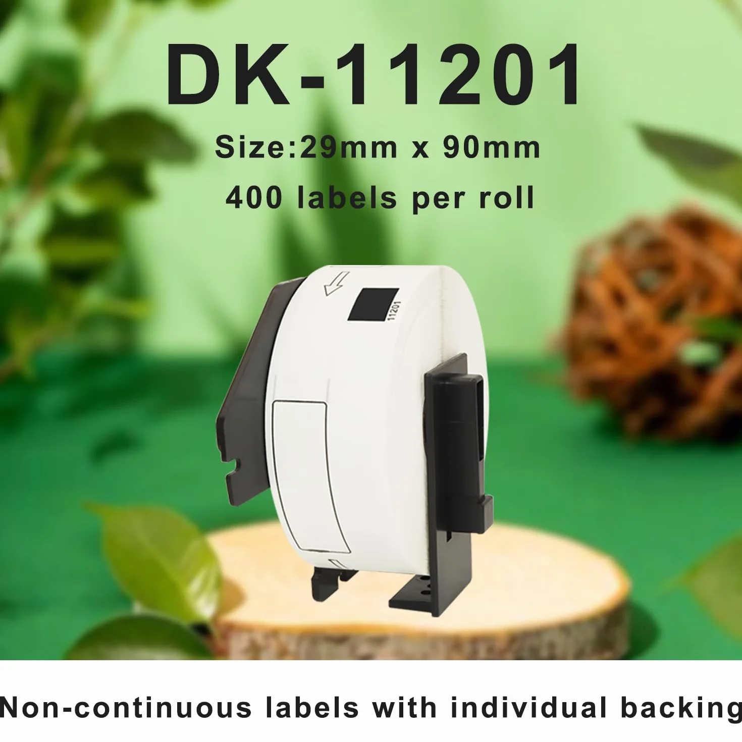 10 Rotoli DK-11201 Etichette per Indirizzi Compatibile con Brother, 29mm x 90mm, 4000 Etichette per Stampanti di Etichette Brother QL