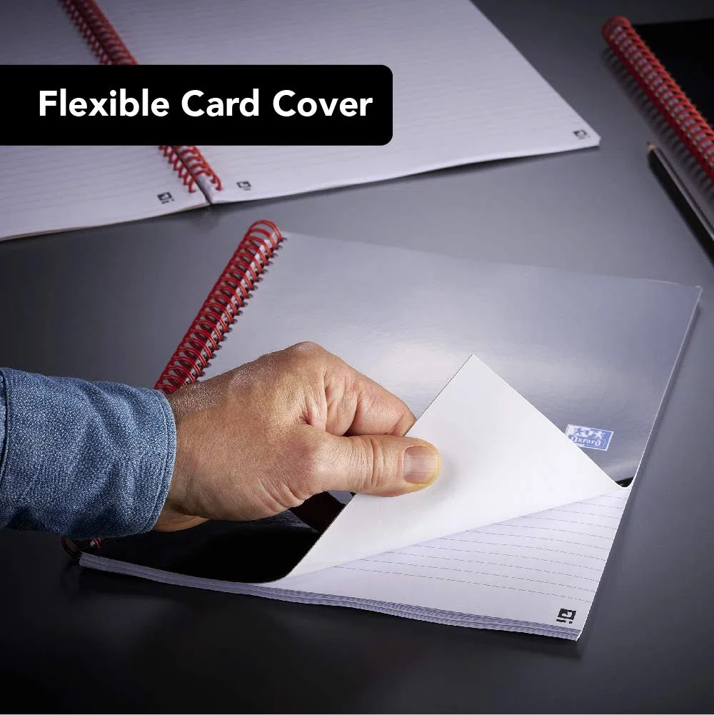 Cuaderno de espiral Oxford Black n ‘Red, 100 páginas, rayado y perforado A4