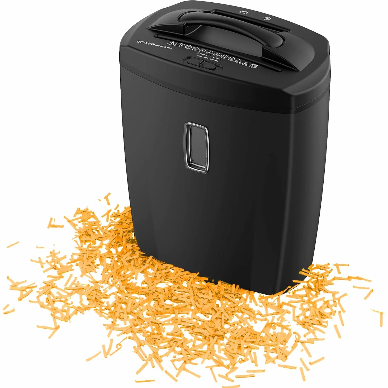 Genie 580 XCD Plus - Destructora de Documentos, Corte Transversal, Capacidad para 10 Hojas, Destrucción de CD, Contenedor de Residuos de 21 litros, Nivel de Seguridad P4, Negro
