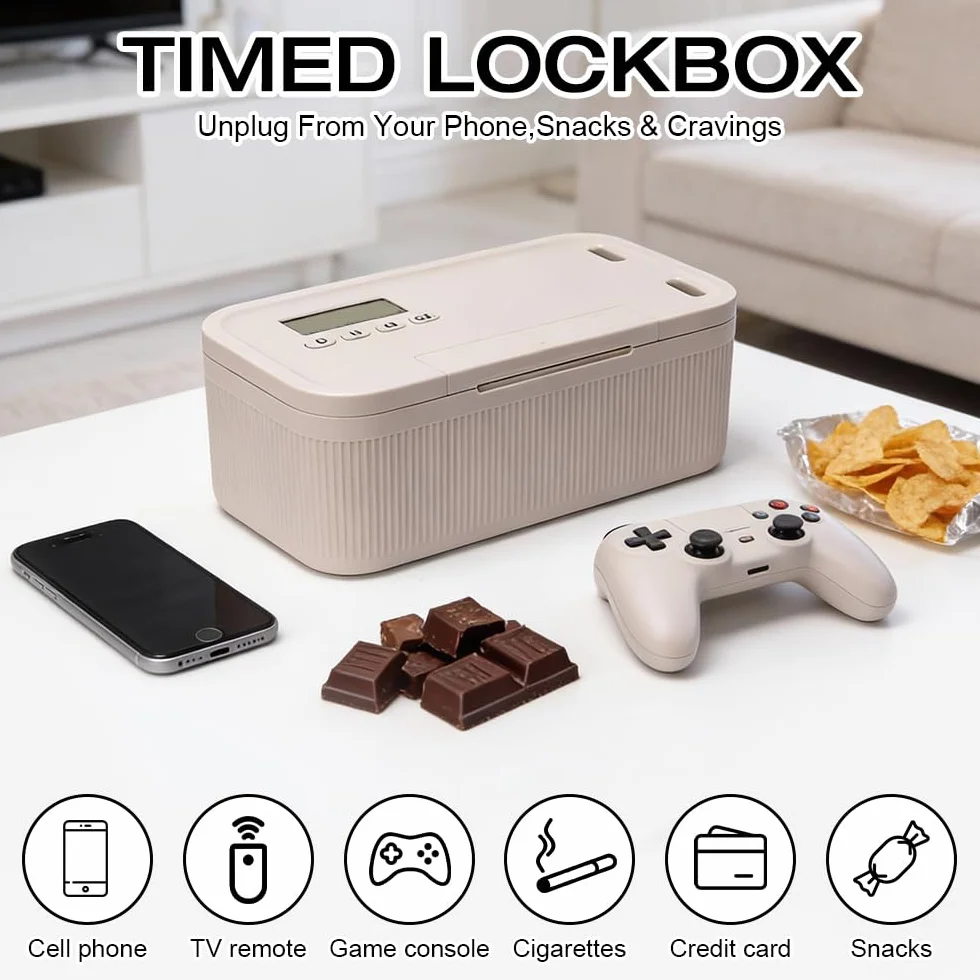 Caja fuerte con Temporizador y Bloqueo Seguro para Control de Adicciones