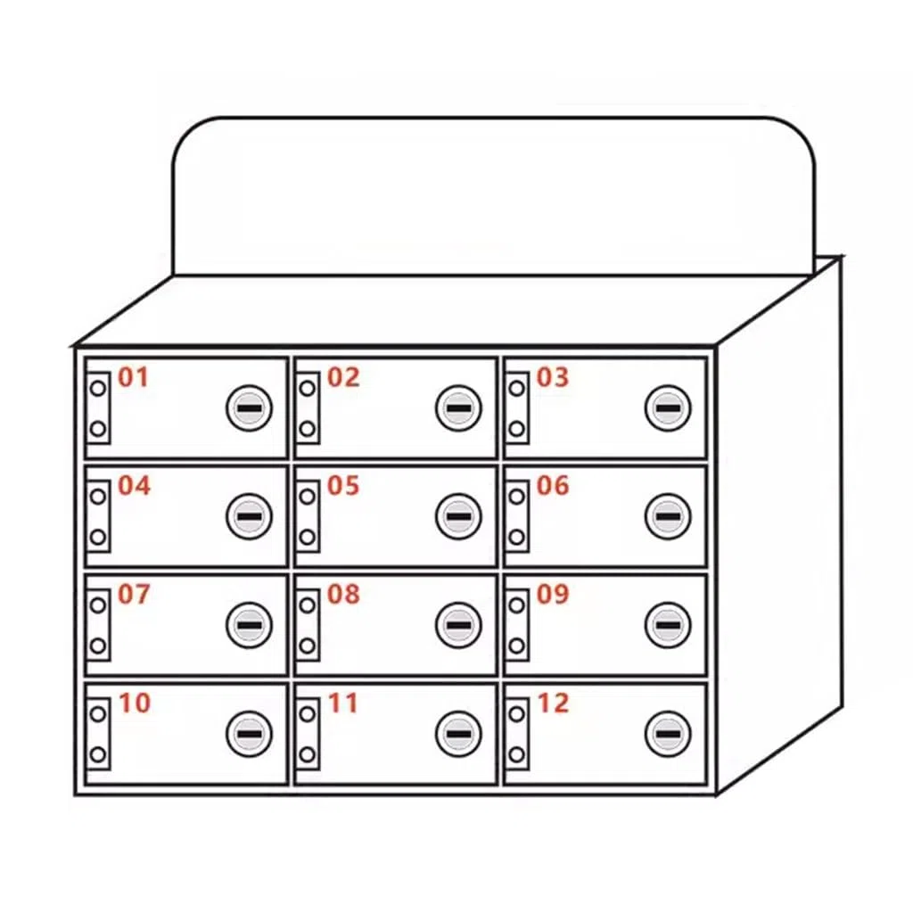 Caja para Guardar teléfonos móviles: Mueble de conferencias para Material de Oficina y Escolar, Compacto (tamaño: 12), Ideal para reuniones y Eventos.