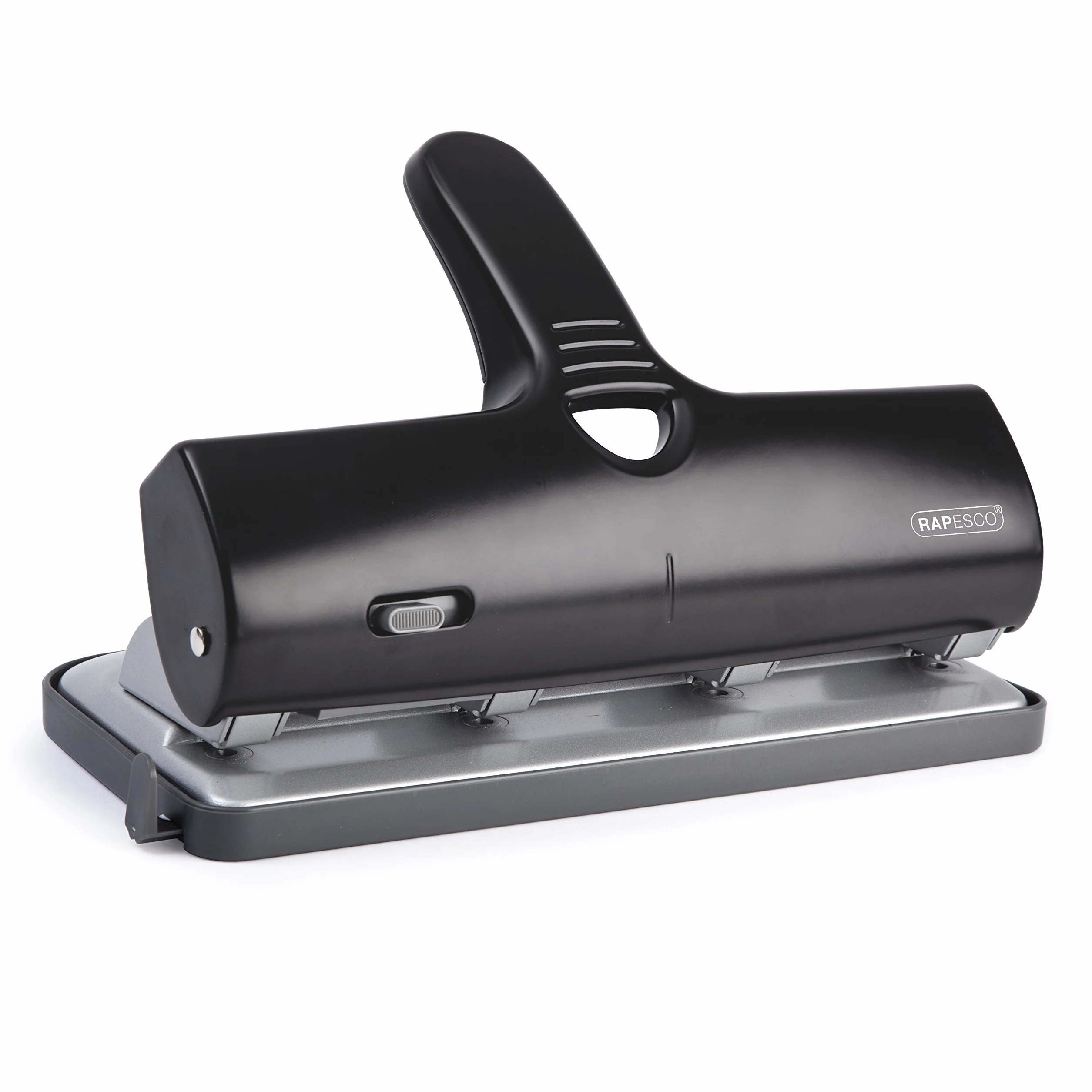 Rapesco 1293 Perforadora de 4 Agujeros de Gruesos ALU 40, Metal, 40 Hojas de Capacidad, Negro,