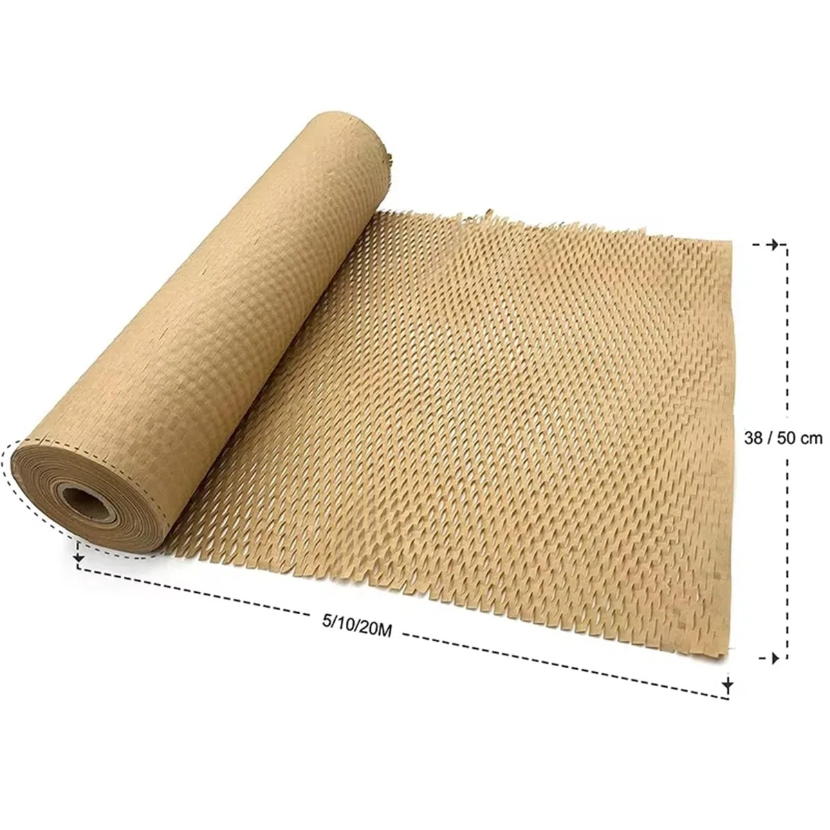 Rollo de papel de embalaje alveolar, Rollo de papel de embalaje de panal multicolor(Pink 30cmx10m)