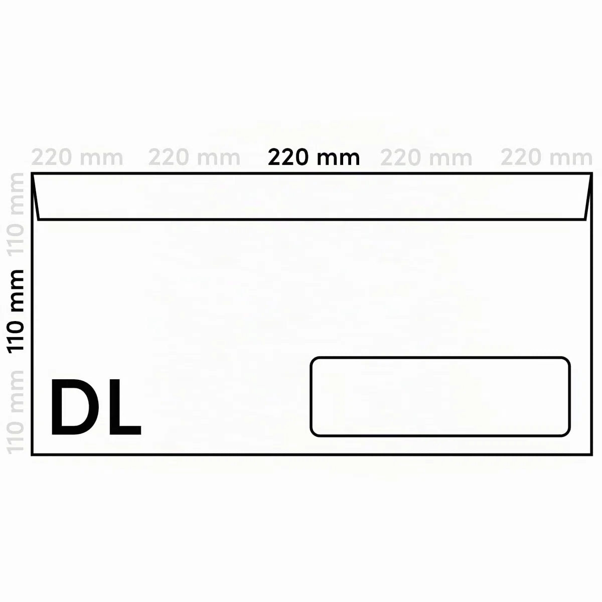 Netuno 1000 sobres blanco DL 110x220 mm con ventana derecha | 80g · perfecto para oficina y hogar · ahorra tiempo al enviar · ideal para envíos y cartas · protección para documentos