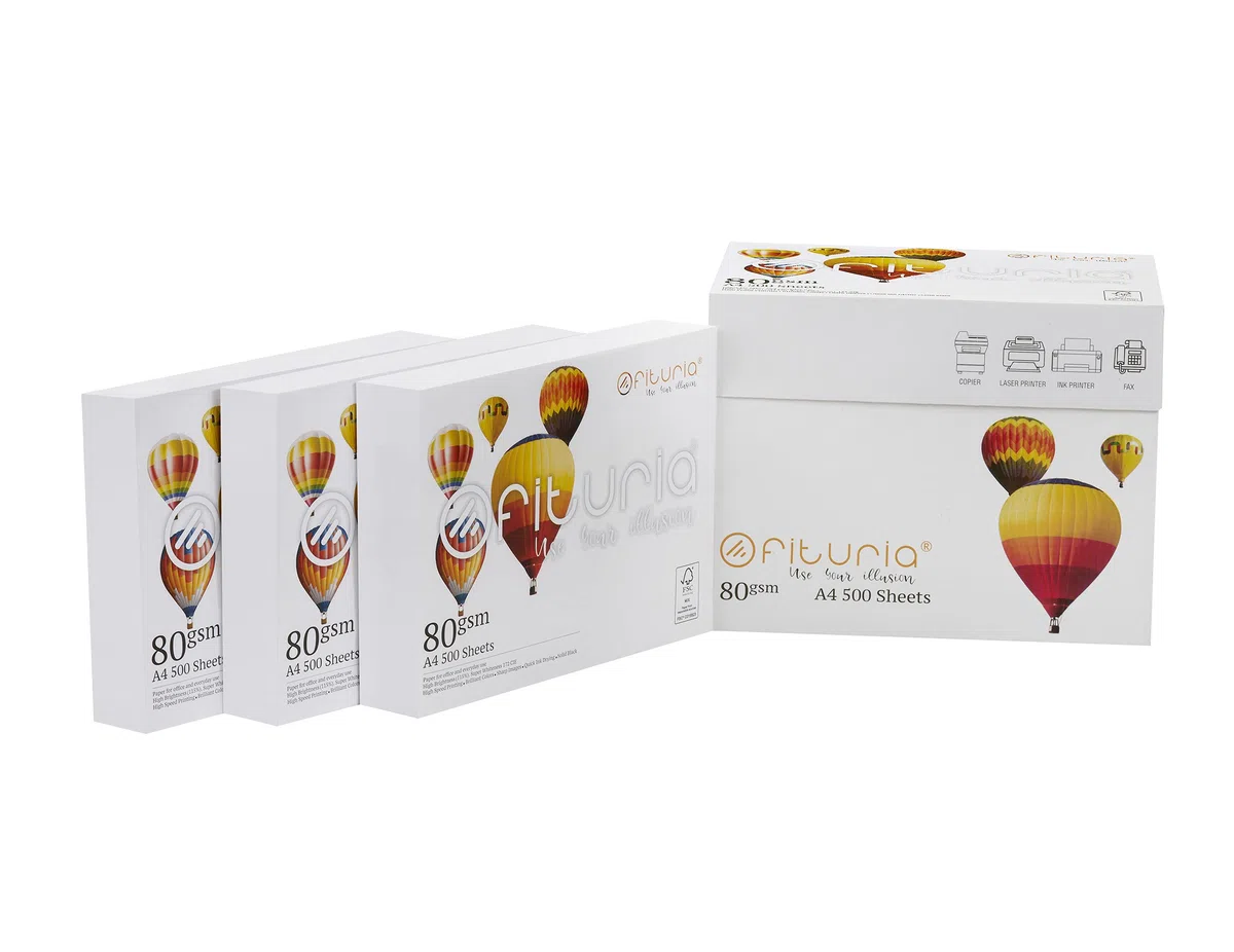 Folios A4, Papel Multiusos para Impresora y Fotocopiadora, Papel A4 Blanco para Entornos Laborales y Uso Doméstico, Folios din A4 80g/m², Paquete de Folios - Ofituria (50000 hojas – 20 cajas)
