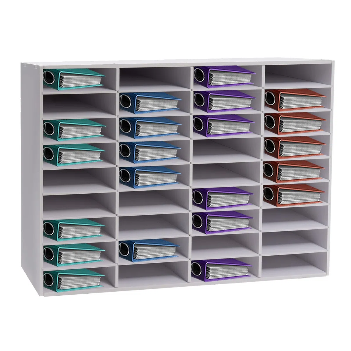 36/24 compartimentos A4, organizador de escritorio apilable, organizador de archivos y bandeja para cartas, organización de oficina, bandeja de escritorio, soporte para archivos (blanco, 36