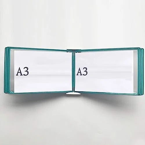 Estante de exhibición montado en la pared para carteles y libros abatibles, organizador transparente para catálogos y exhibiciones de hojas sueltas