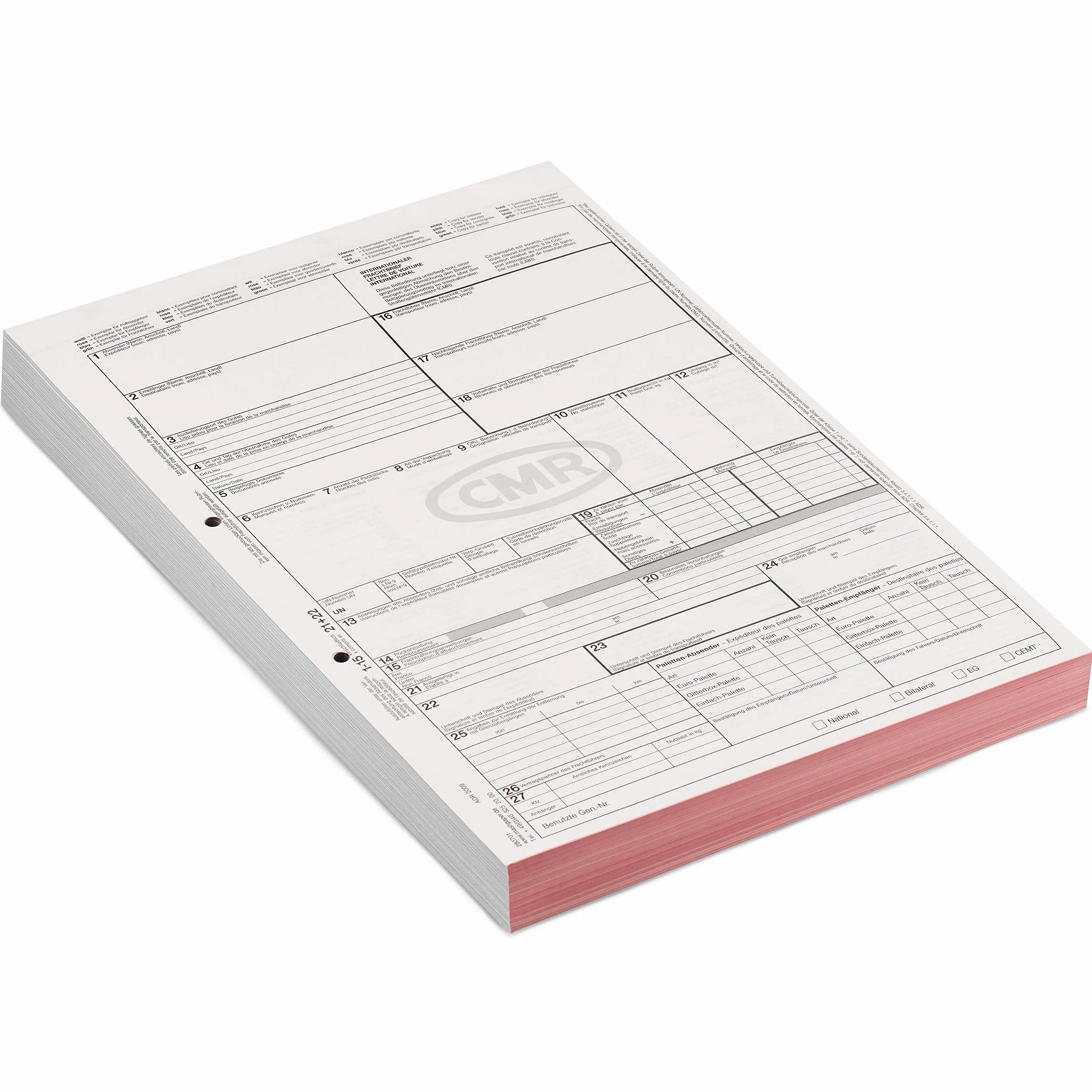MASHPAPER CMR Carta De Coche Autocopiante Internacional 280701 (100 Piezas)