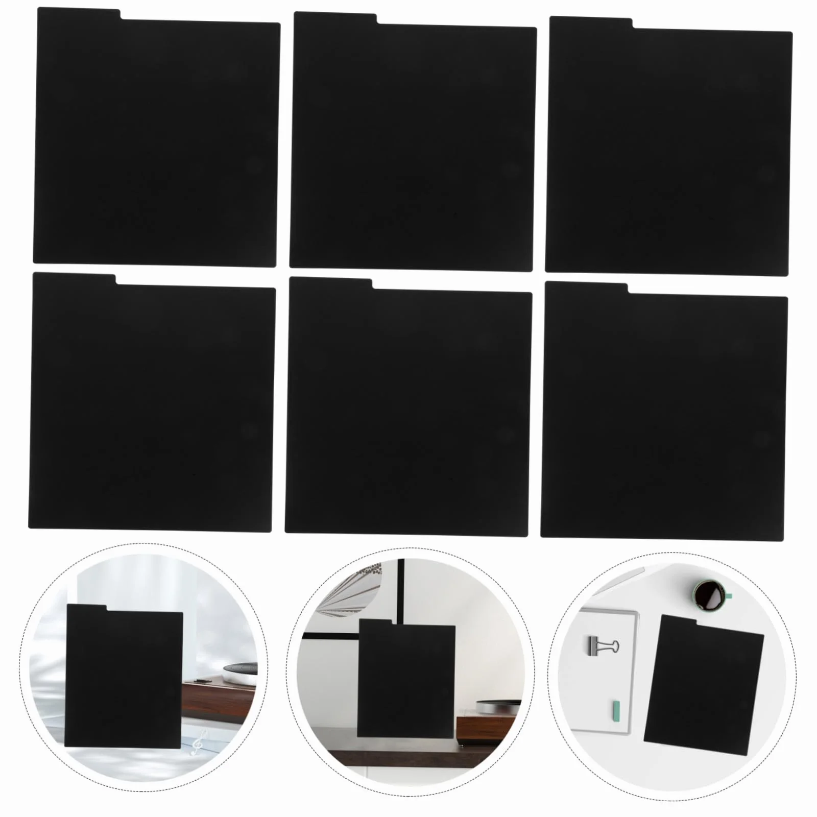 Divisores De Vinilo Reutilizables 8 Piezas Separadores Plástico Negro Resistente Al Agua Superficie Escribible