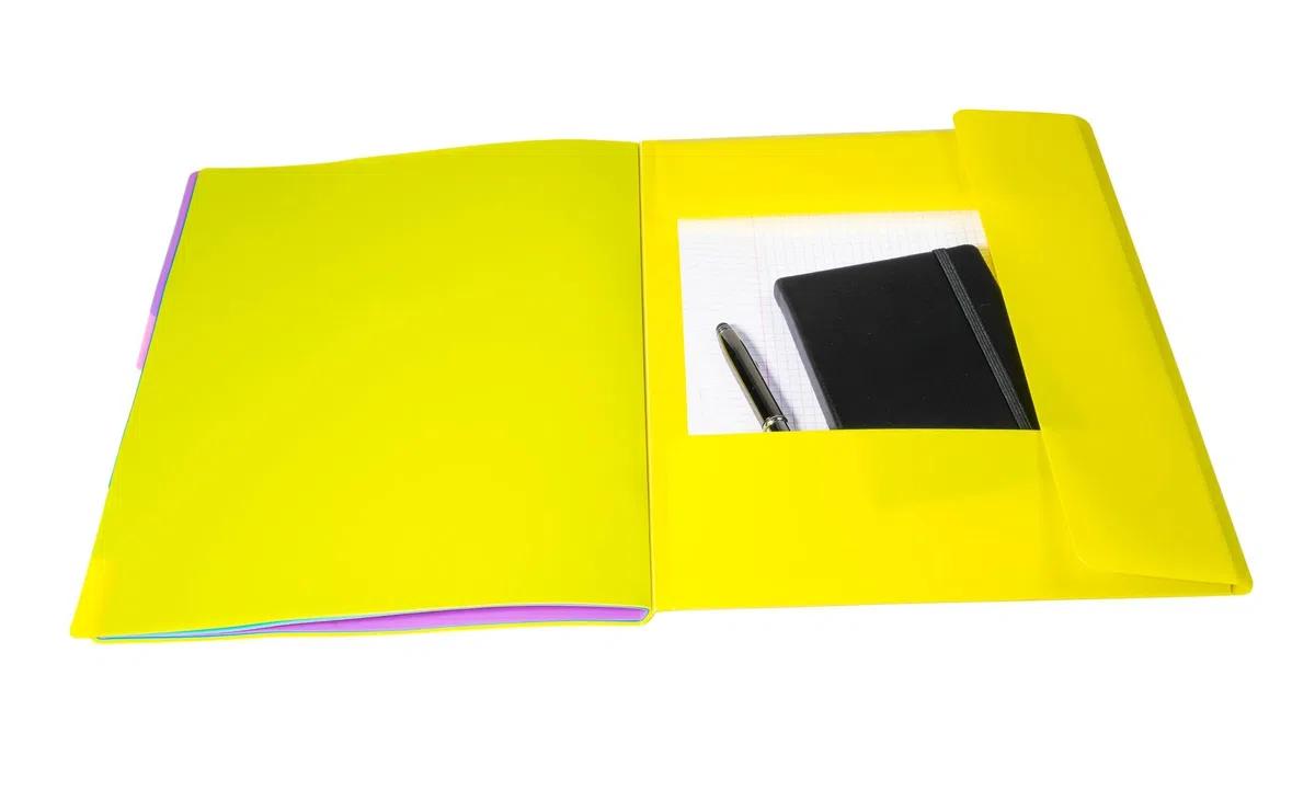 Exacompta 56190E Forever Young - Caja de 8 clasificadores, 3 solapas con gomas - cubierta e interior de polipropileno reciclado - 8 compartimentos - Dim 25 x 32 cm - para tamaño A4 - surtidos