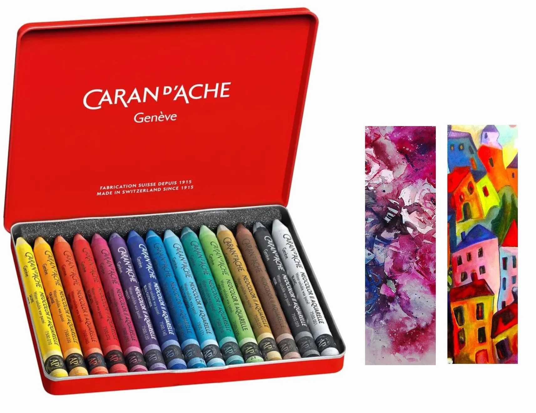 Caran d'Ache Neocolor II Lápices de cera acuarelables Lote de 15