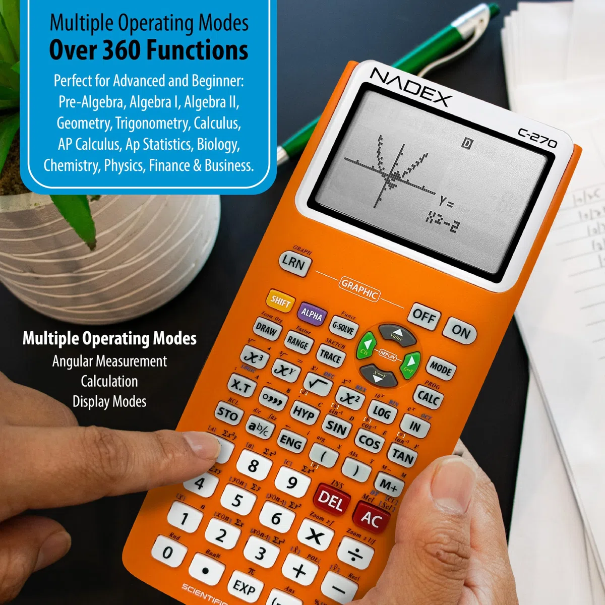 Calculadora científica con funciones gráficas para estudiantes universitarios y secundarios, ingeniería, matemáticas avanzadas, cálculo, álgebra, geometría, trigonometría, estadística, física,