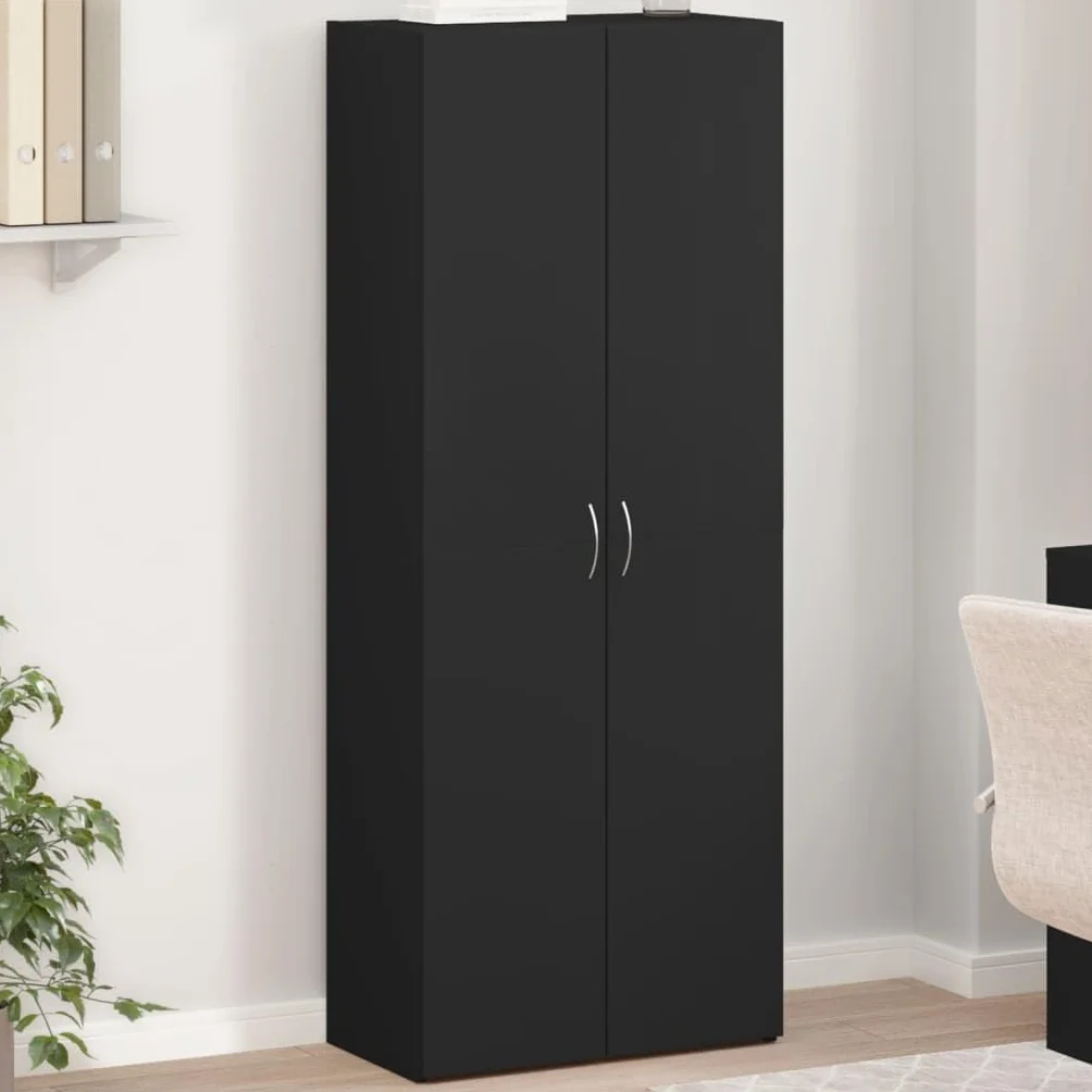 vidaXL Armario archivador Madera de ingeniería Negro 60x32x153 cm
