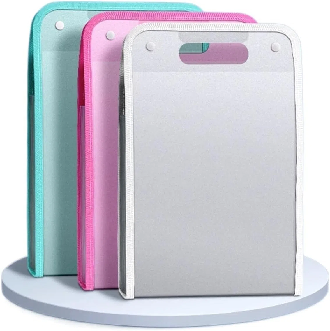 organizador de archivos en acordeón, Carpeta de archivos Carpeta de mano A4 de 3 piezas Organizador de 13 capas de gran capacidad Bolsa de archivos vertical con cierre a presión Carpeta de plástico mu