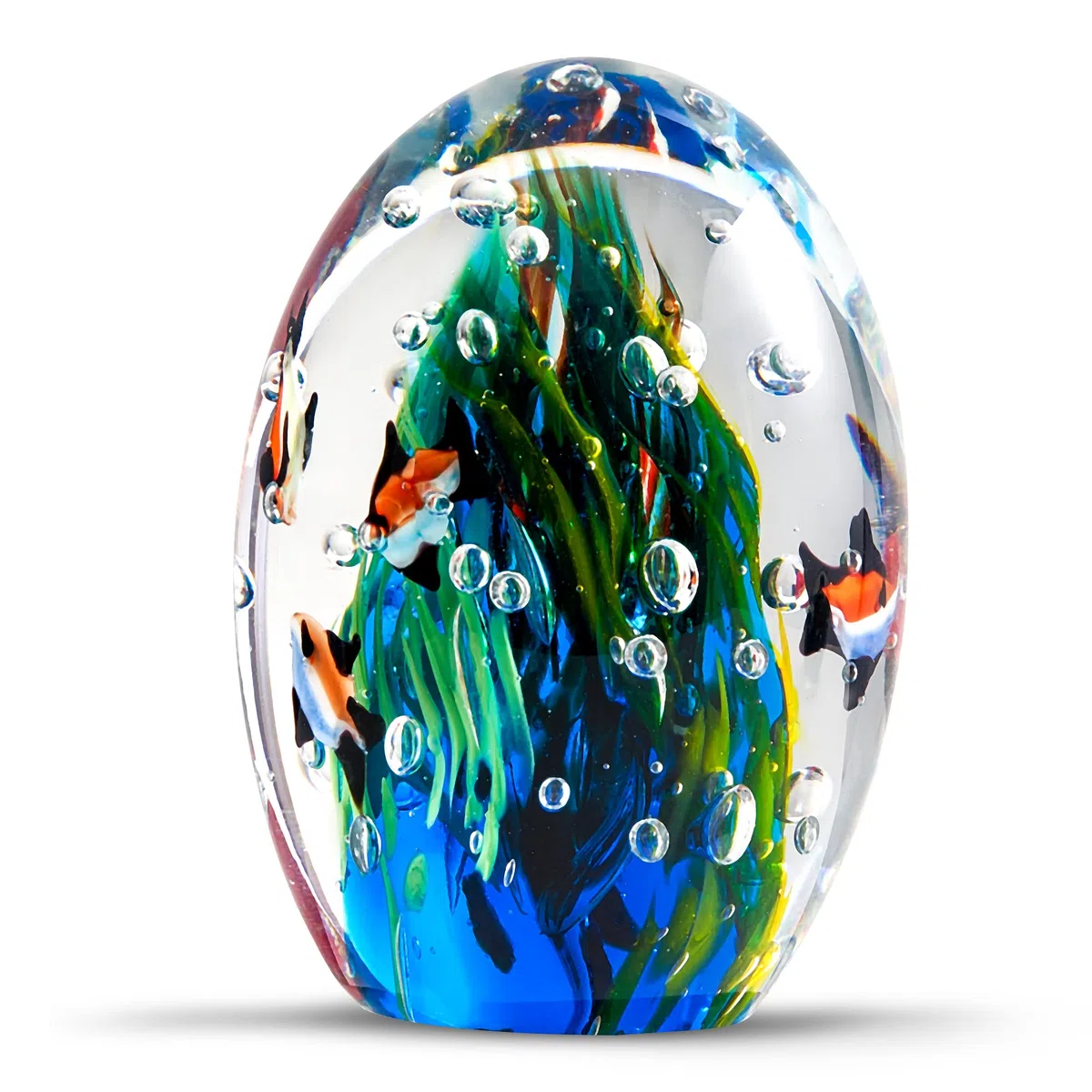 EUSTUMA Mundo Submarino de Cristal Soplado a Mano - Portapapeles para Oficina, Decoración Interior, Objeto de Colección, Decoración Acuario, Amantes del Océano