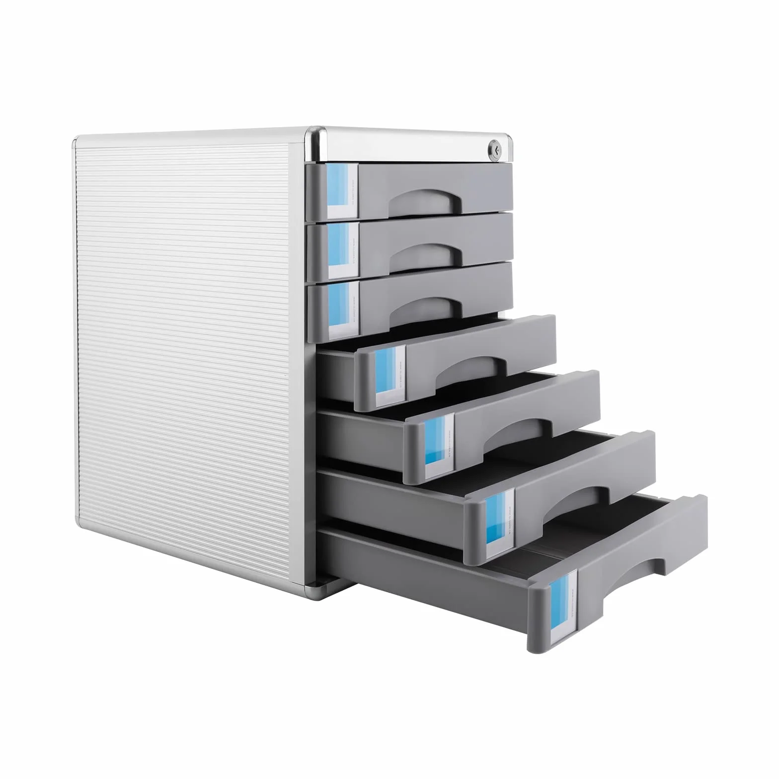 Caja de almacenamiento de metal con 7 compartimentos, 30 x 36 x 40,5 cm, cajones de aleación de aluminio