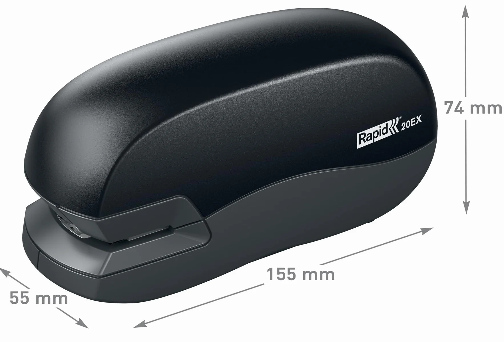 Rapid 5000297 – Grapadora Eléctrica De Sobremesa 20EX Fixativ, Capacidad 20 Hojas, Uso Con Una Mano, Alimentación Por Adaptador Incluido, Compatible Con Grapas Rapid 24/6 Y 26/6, Color Negro