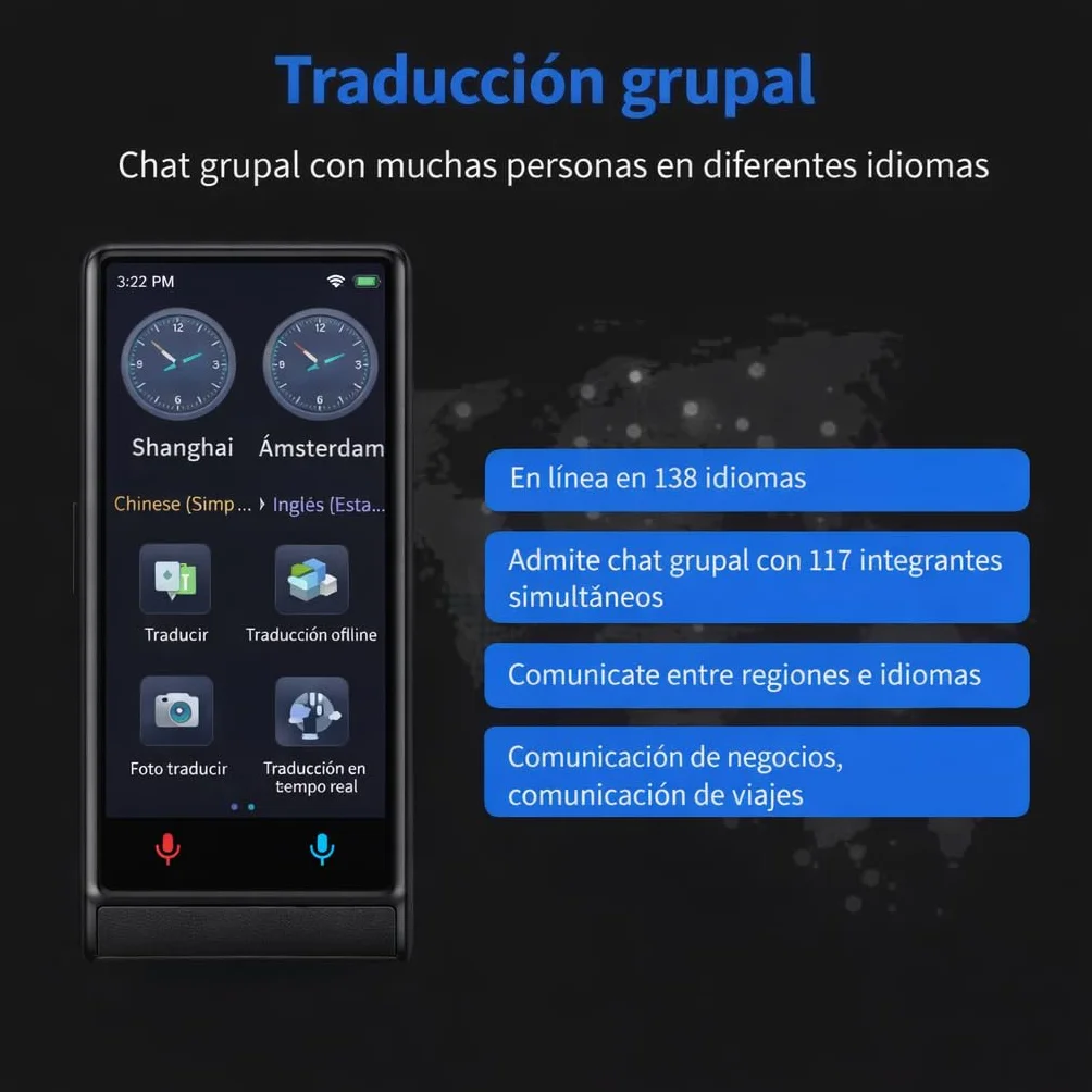 California, Traductor de Idiomas Instantáneo de Voz 2026, Traductor Simultáneo Sin WiFi, Pantalla Táctil 4 Pulgadas, Aleación de Aluminio, 142 Idiomas Online 22 Offline, Traductor Portátil