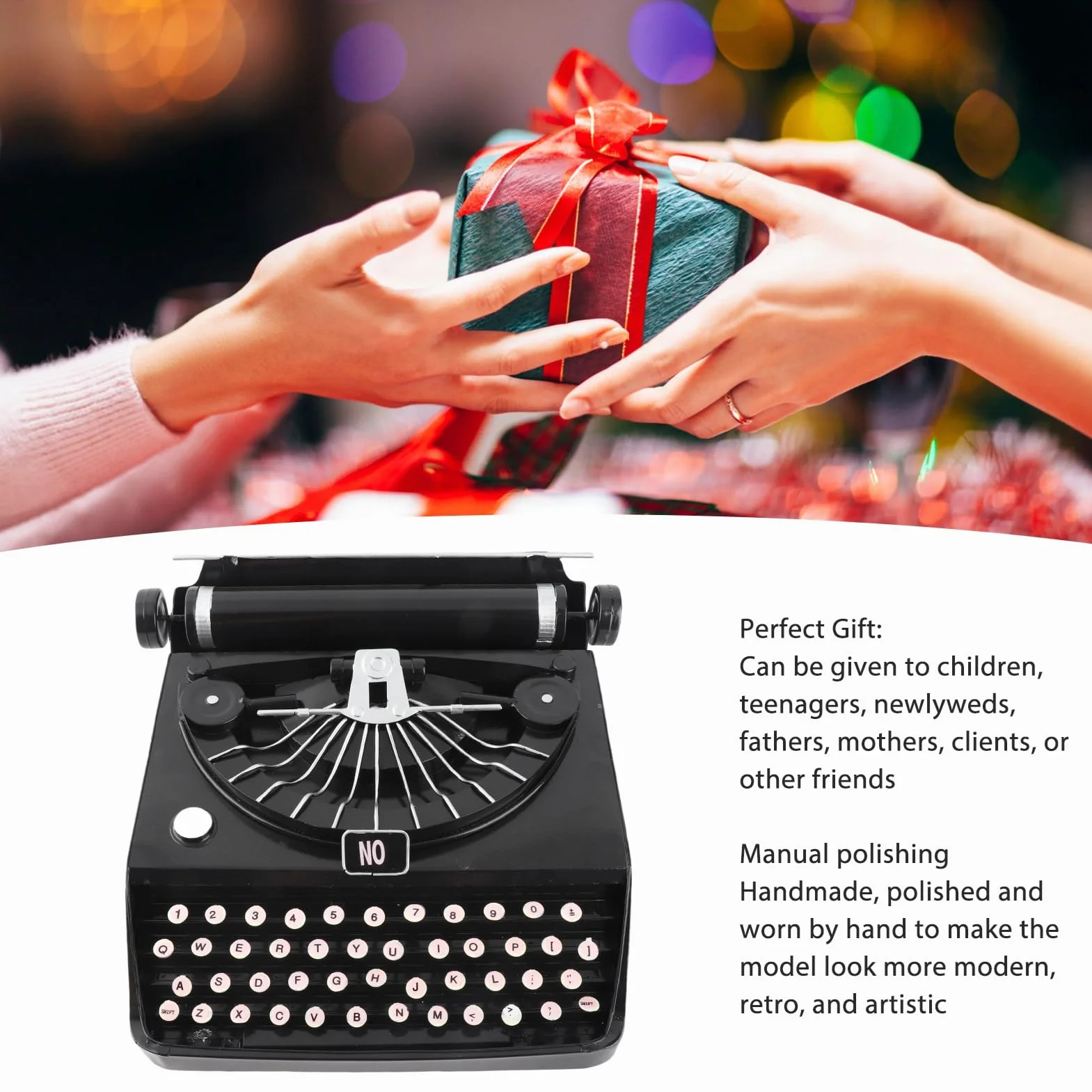 Modelo de Máquina de Escribir Antiguo, Buen Diseño Black Portable Typewriter para Oficina