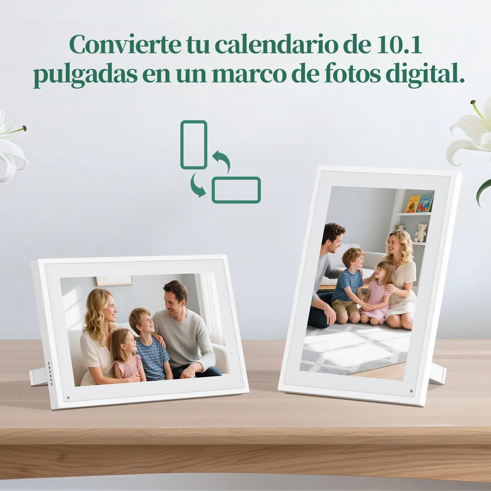 Calendario Digital de Pared 10,1 Pulgadas con Pantalla Táctil - Organizador Familiar, 32GB de Almacenamiento, Marco de Fotos Digital, Sincronización Inteligente con la Nube