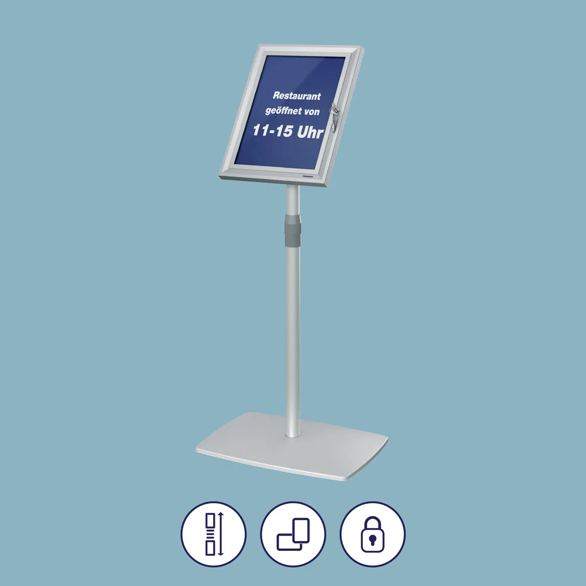 FRANKEN PRO BS0907L Security - Soporte para carteles (A4, con cerradura)