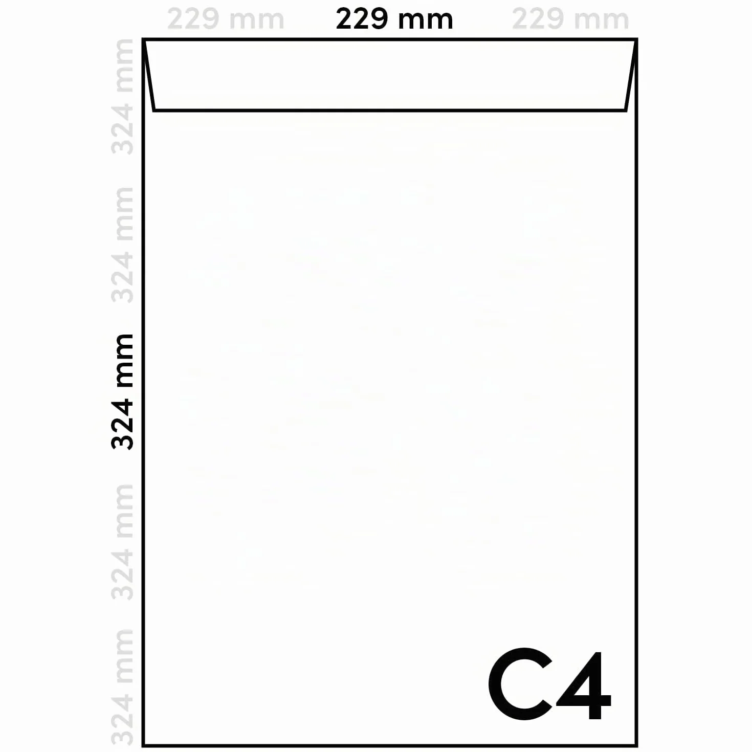 Sobres C4 229 x 324 mm 90 g papel blanco con impresión interior azul cierre autoadhesivo Netuno