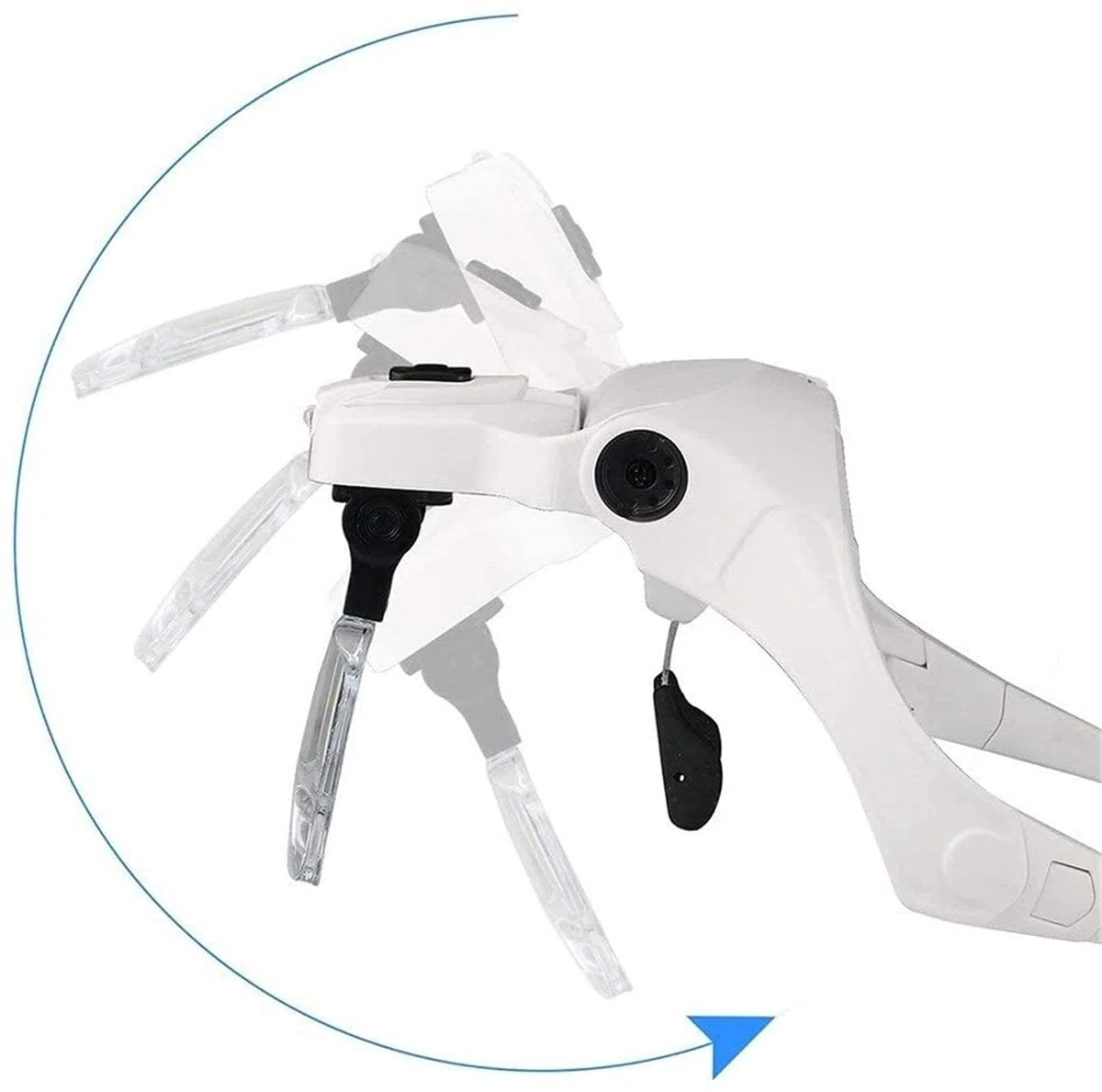 Lupa de Diadema, Gafas de Aumento con luz para la Cabeza, Lupa de Diadema con 5 Lentes de 1.0X a 3.5X con Soporte Ajustable y 2 Luces, Herramienta de Aumento para Lectura de Joyas.
