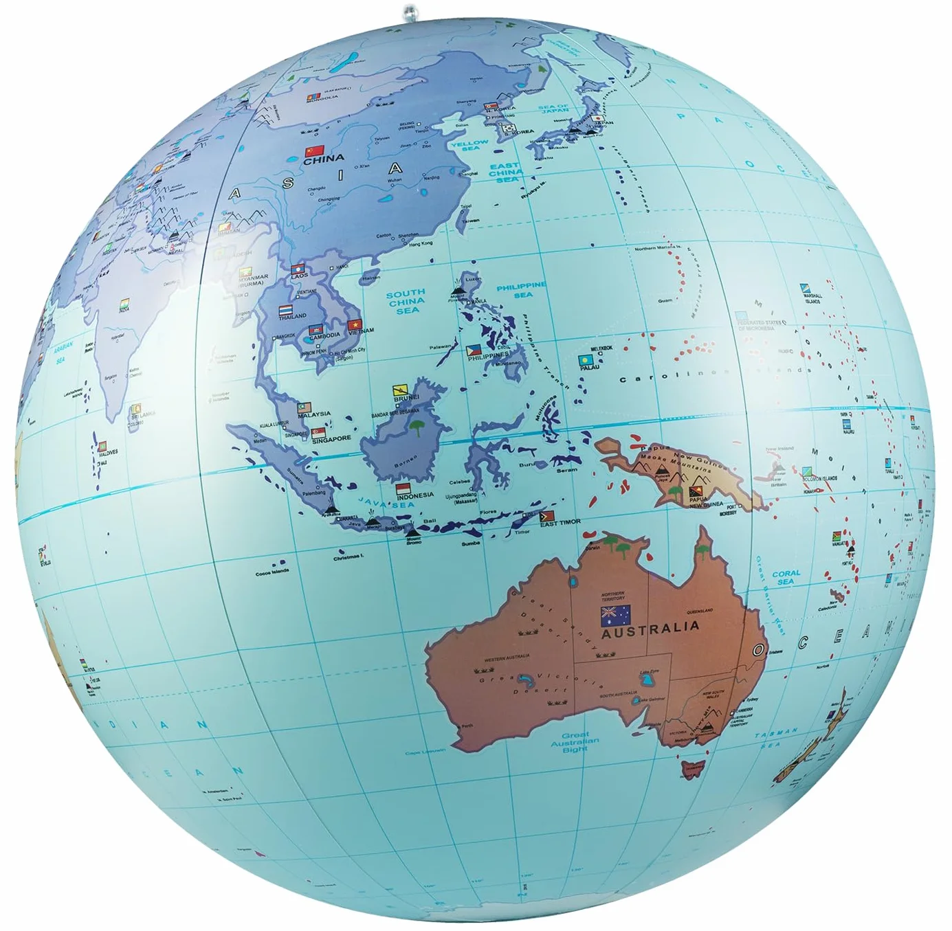 Caly XXL Inflatable Globe The World 85cm, 060ENF, Azul océano