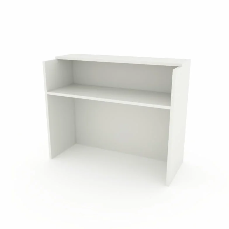 MOSTRADOR de Recepción y Oficina. Fácil Montaje. Laminado con Frontal Color Blanco DE 25mm DE Grosor. Fabricado EN ESPAÑA. Envio a Toda la Peninsula. (125x105x50 cm)