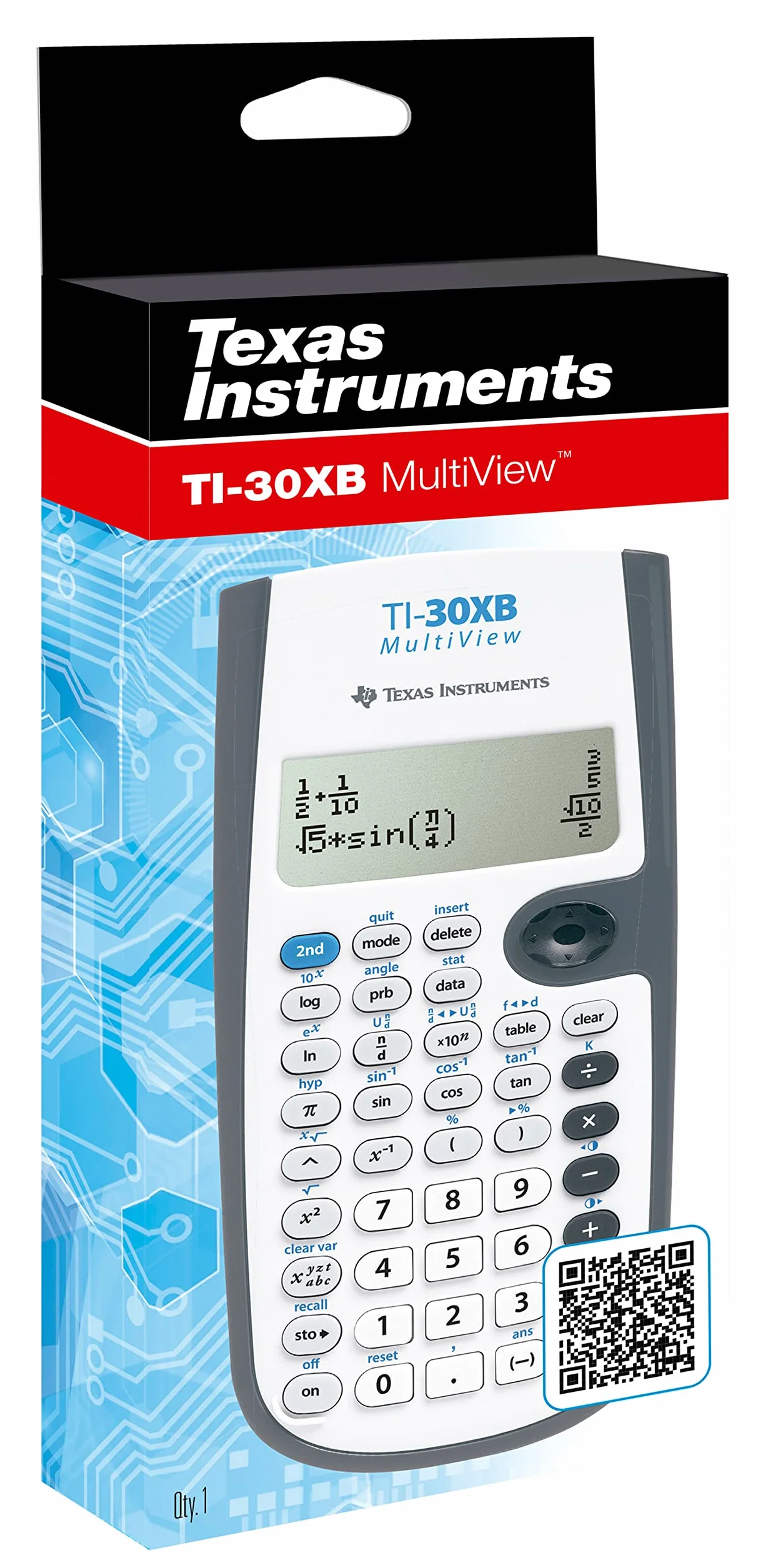 Texas Instruments Calculadora científica TI-30XB Multiview, gris, blanca