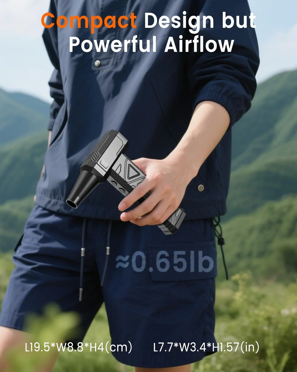 Soplador de Aire Potente 200000 RPM - Air Duster de 4 Etapas con Luz LED, Batería 6000 mAh, Aire Comprimido Limpieza PC, Teclado, Electrónica, Sustituto de Spray Aire Comprimido, W18, Negro