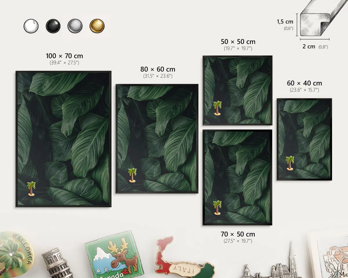 Panel Magnético 60x40 cm | con Marco Negro | El Verdor De La Naturaleza | Montaje Fácil | Pizarra de Pared | Para Restaurante y Bar | Expositor para Menú, Ofertas del Día
