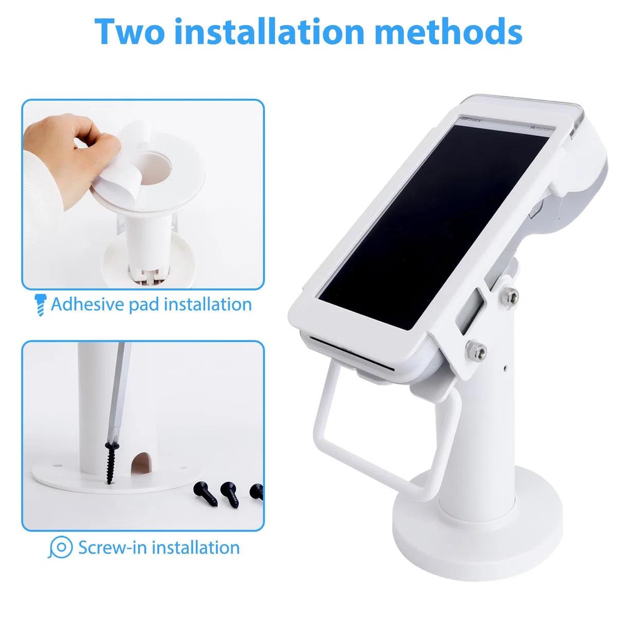 Soporte de terminal POS para Pax A920/A920 Pro, soporte de tarjeta de crédito, soporte de lector de tarjetas de crédito inclinable y giratorio de 7 pulgadas de alto, soporte de terminal de