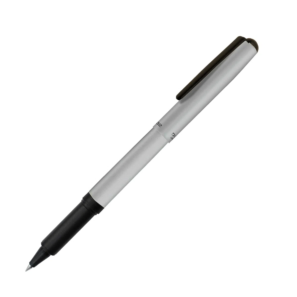 OHTO CR02-05-MSV - Bolígrafo de cerámica, punta fina de 0.5 mm, barril de aluminio de grosor medio con componentes de latón, plata mate, tinta negra recargable a base de agua, CR02-05-MSV
