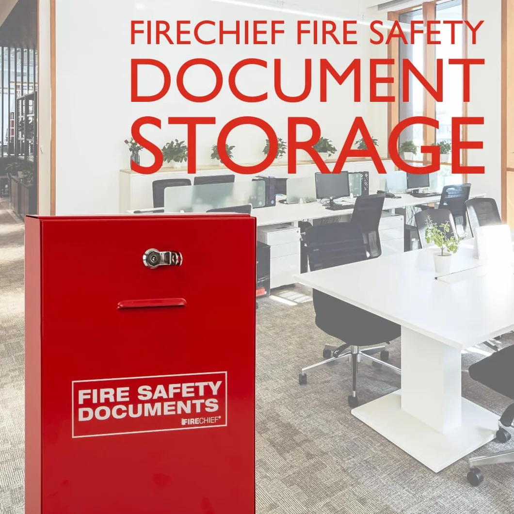 Firechief DHS2 - Soporte para documentos con cierre, color rojo