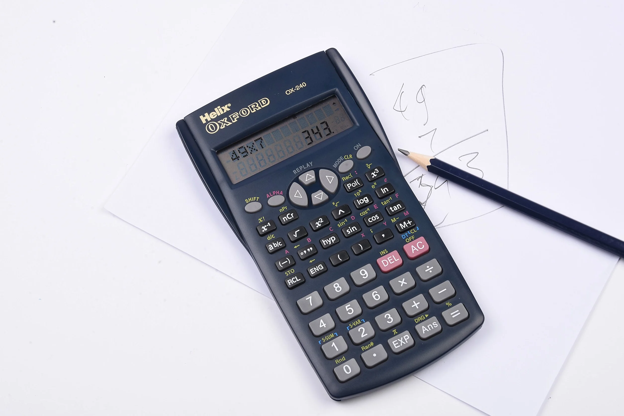 Helix Oxford RC2072 - Calculadora científica (240 funciones), color azul oscuro