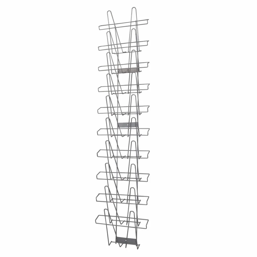 Gerso Soporte de pared con 10 compartimentos A3 para revistas y folletos.