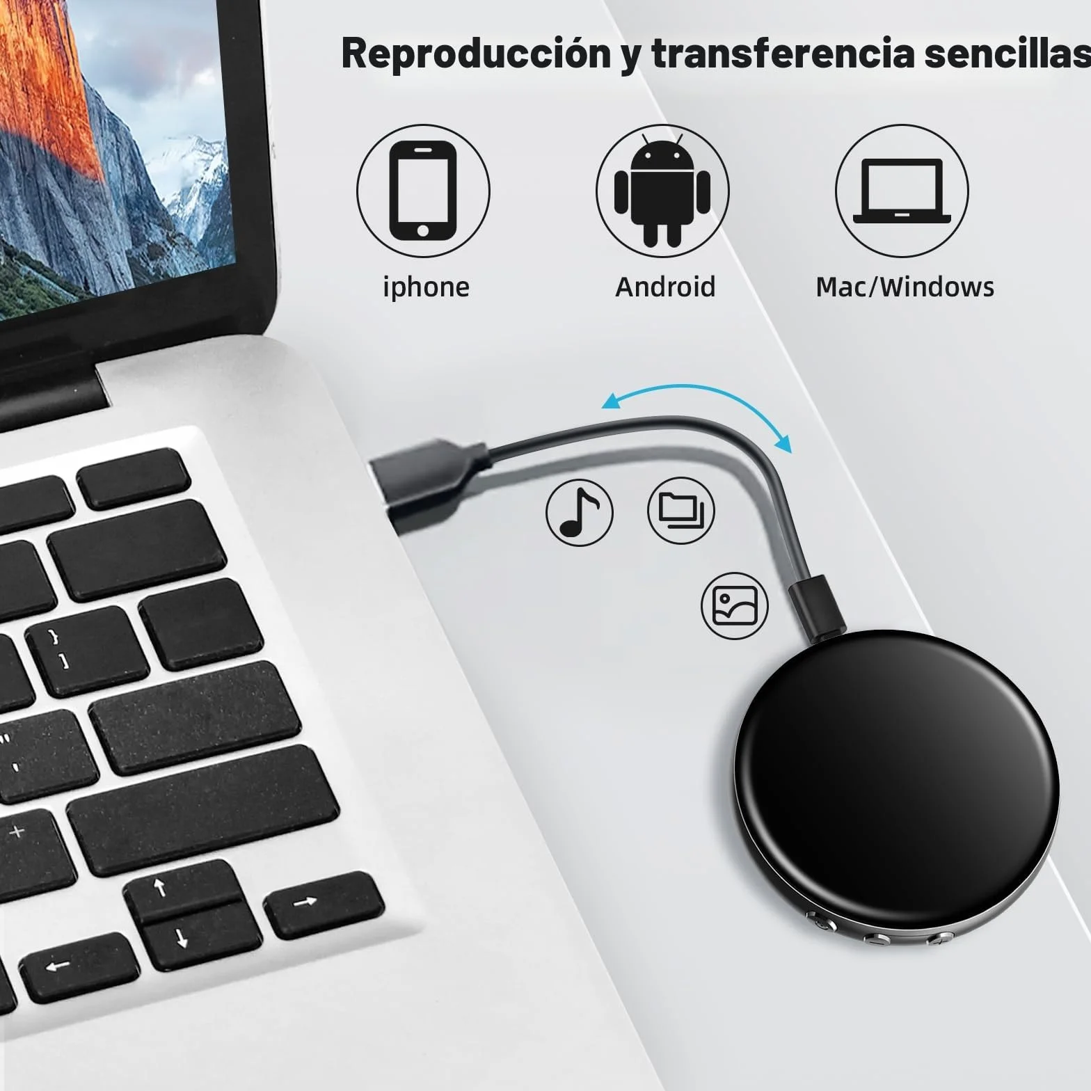 Grabadora de Voz 64GB Mini, Grabadora Digital USB C con Reducción de Ruido