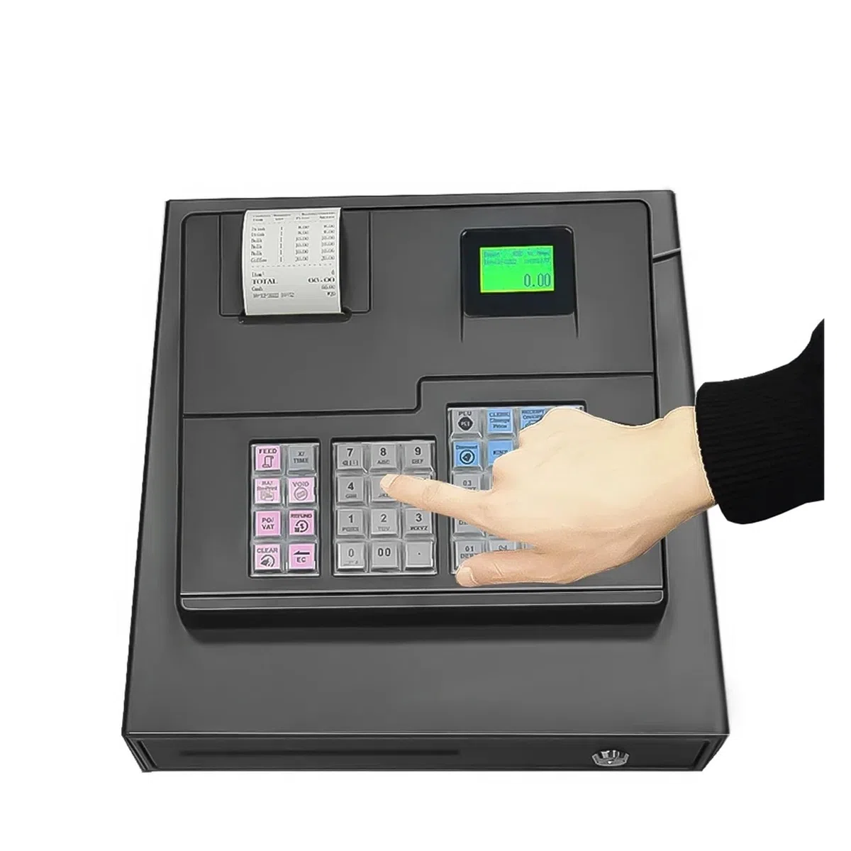 Caja Registradora, Caja Registradora para Tiendas Minoristas, Máquina Pos Inteligente para Supermercados con Control De Precios para Pequeñas Empresas Ecr600,