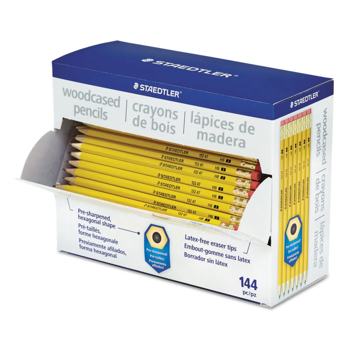 STAEDTLER 13247C48a6 - Lápiz de madera, mina de grafito, barril amarillo, paquete de 48