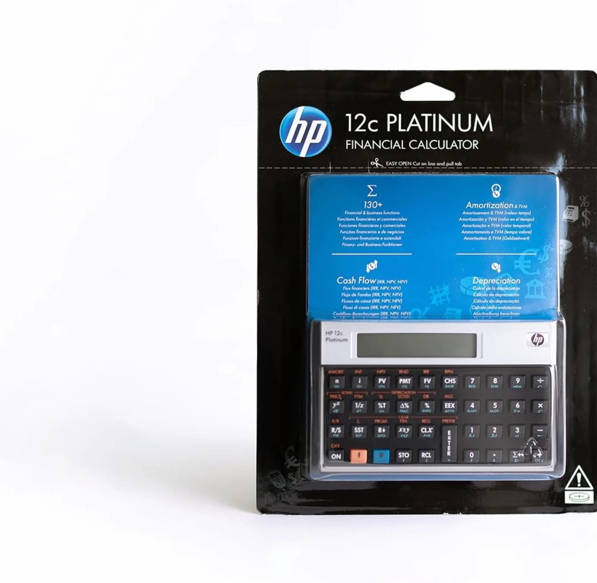 HP 12c Financial Programmable Calculator - Calculadora (Escritorio, Financiero, Negro, 1 CR2032, 1 CR2032 battery, 116g)