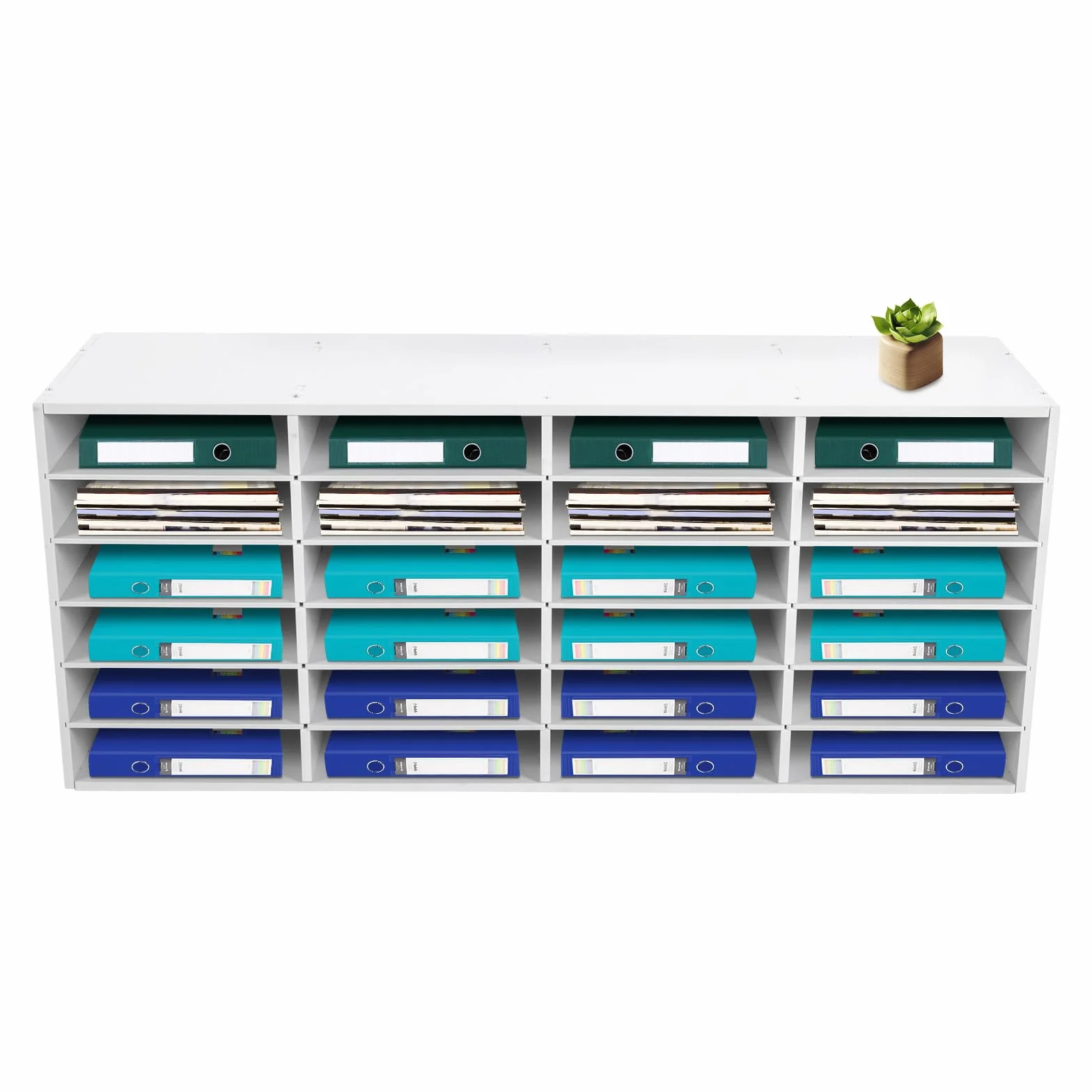 Clasificador de correo 24 compartimentos estantes ajustables bandeja documentos oficina 5 kg