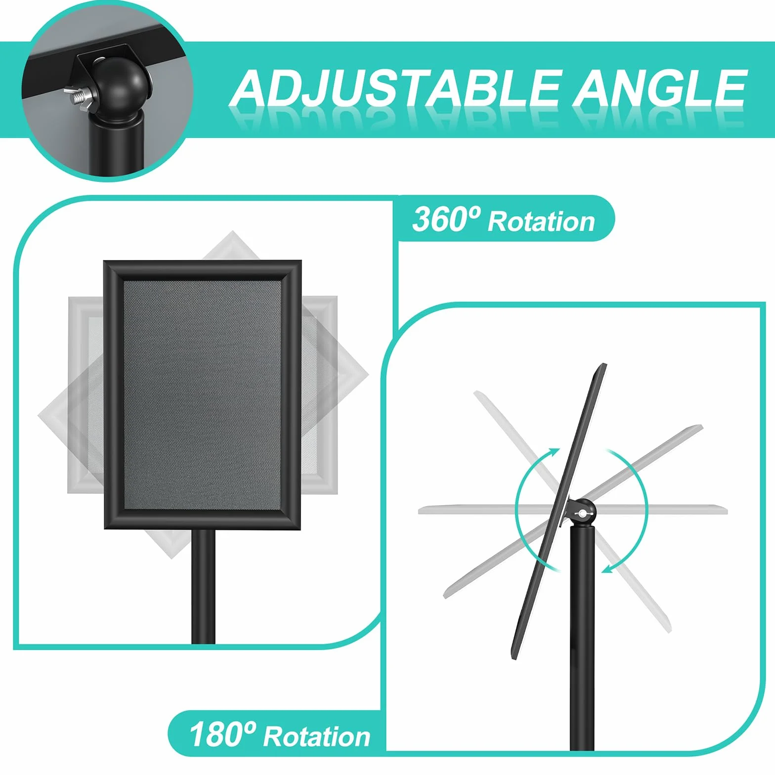 Soporte para Carteles Acero Inoxidable Ajustable 91-124 cm A4
