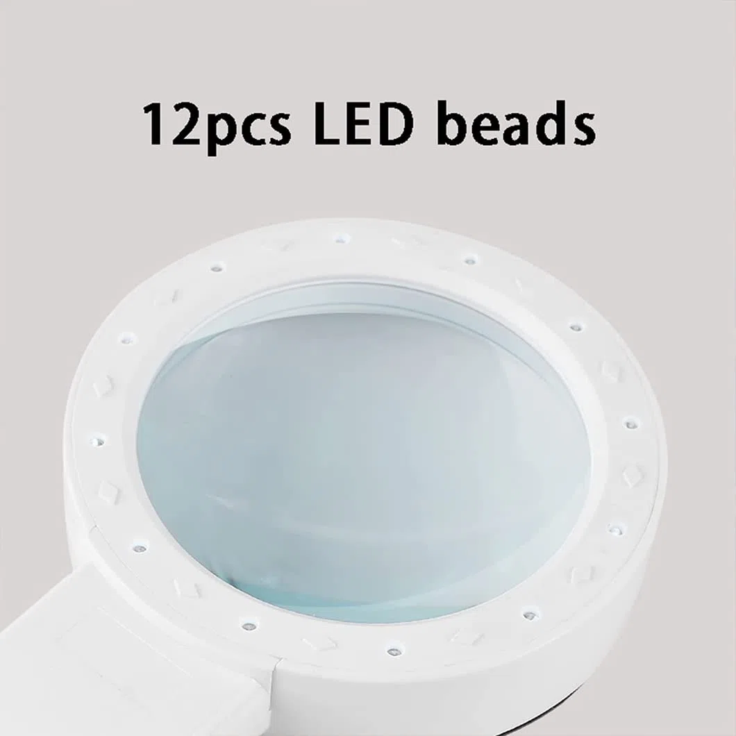 CanEve Lupa de Mano 30X con 12 Luces LED, Lupa iluminada, Lupa de Lectura for degeneración Macular, Lectura de Personas Mayores, Soldadura, inspección, C Blanco Lupa