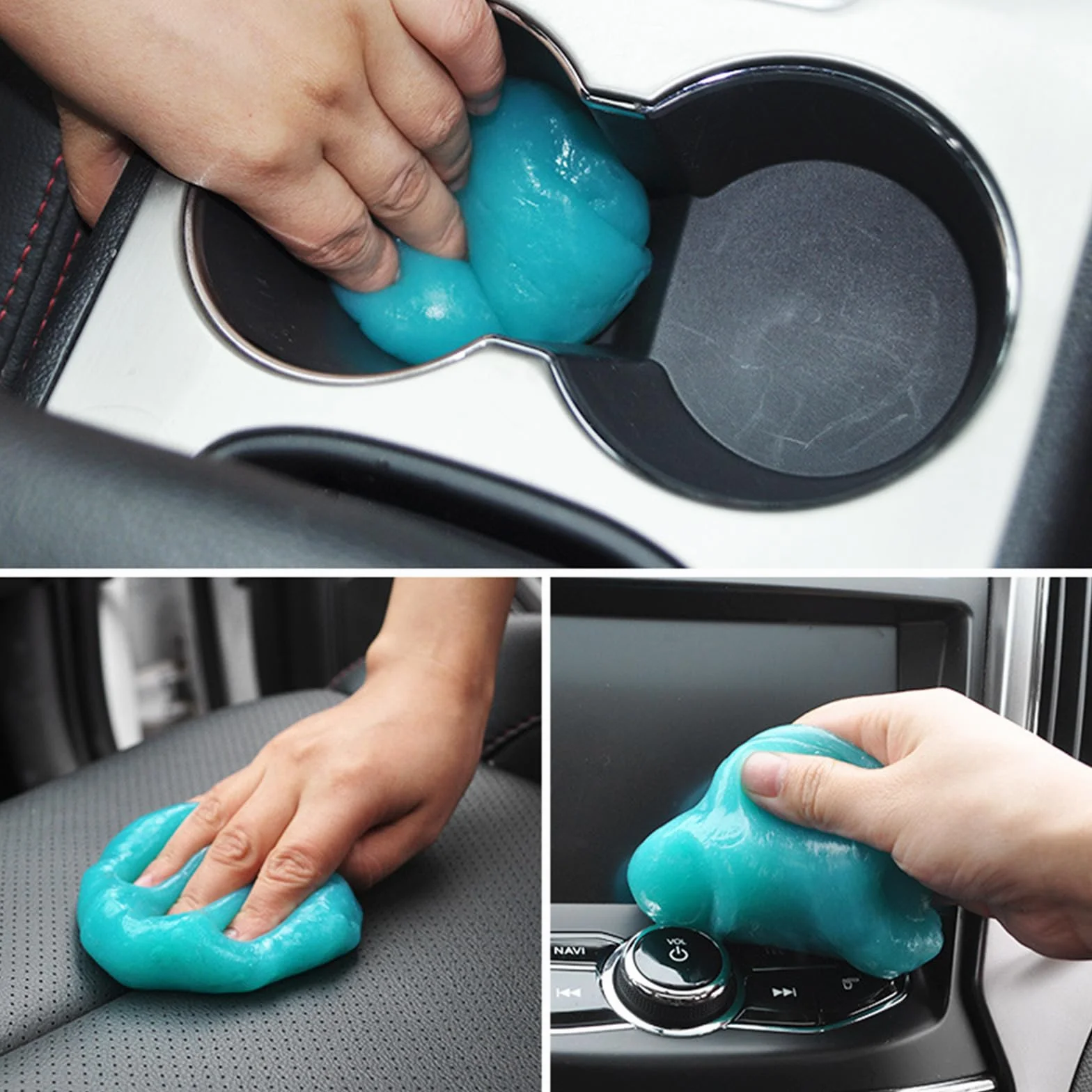 Gel limpiador de coche reutilizable para teclado, PC, ordenador portátil, ordenador, oficina en casa (azul, 2 x 160 g)