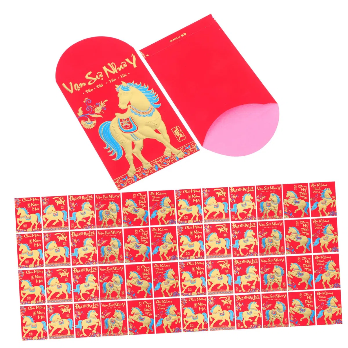 DOITOOL 360piezas Sobres Rojos Año del Caballo Sobres Rojos Chinos Hong Bao para Celebraciones Vietnamitas y Ocasiones Festivas