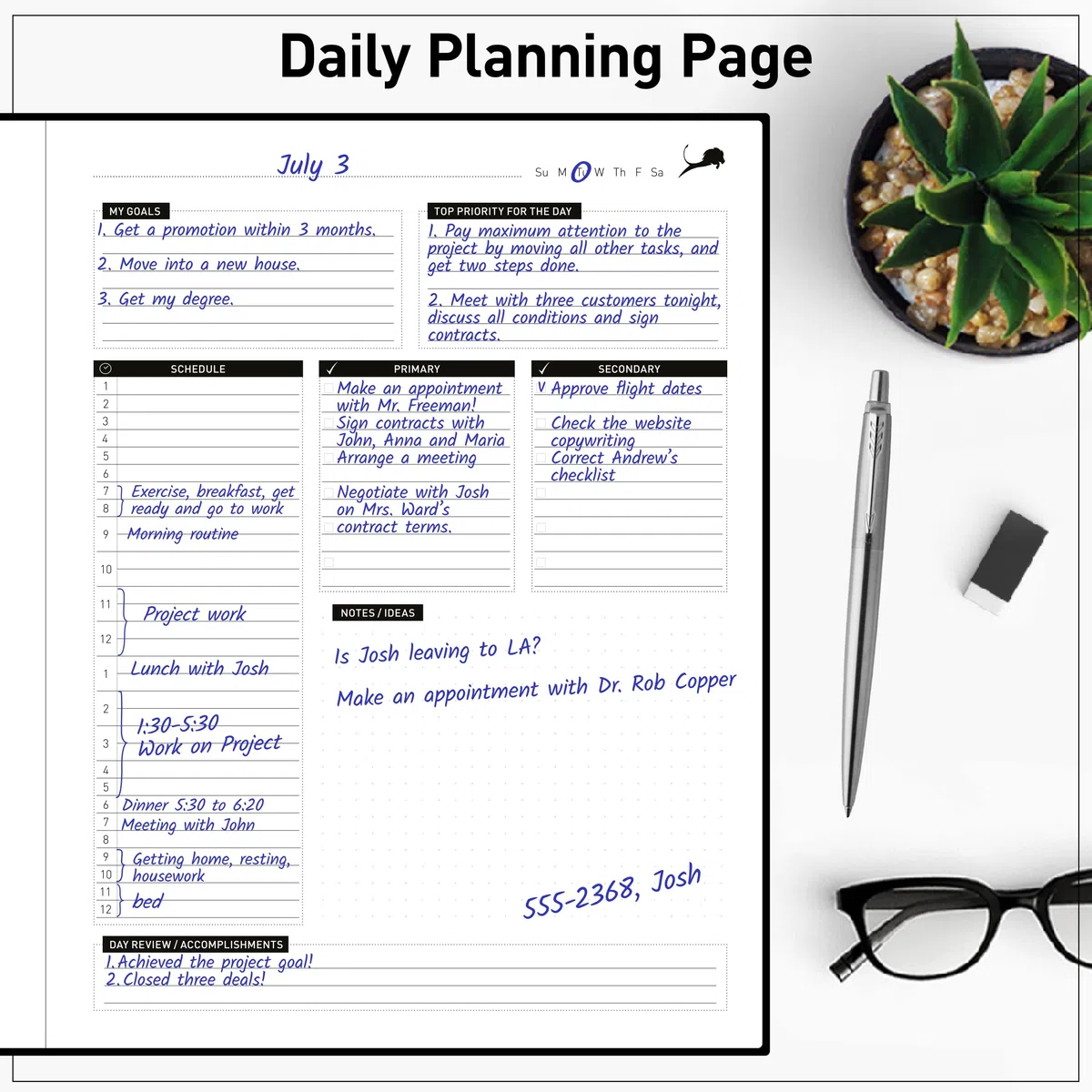 Agenda diaria – Planificador de vida profesional, calendario y diario de gratitud para aumentar la productividad, gestión del tiempo y felicidad, tapa blanda de cuero vegano, 6 meses, planificador de