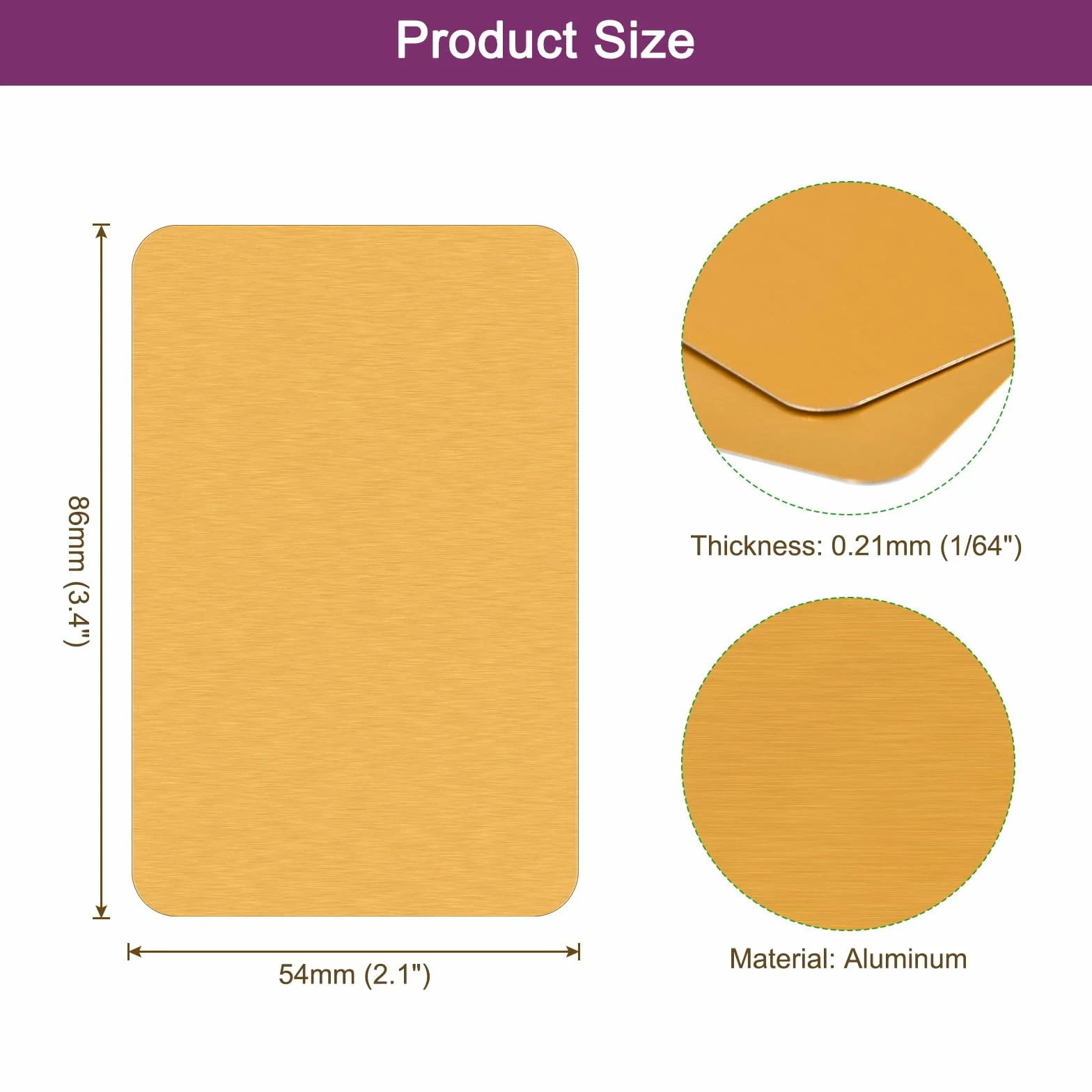 QUARKZMAN 300uds Tarjetas Visita Metal en Blanco Multicolor Aluminio para Grabado Laser Materiales 0.21mm Únicas para Tarjetas Nombre Bricolaje