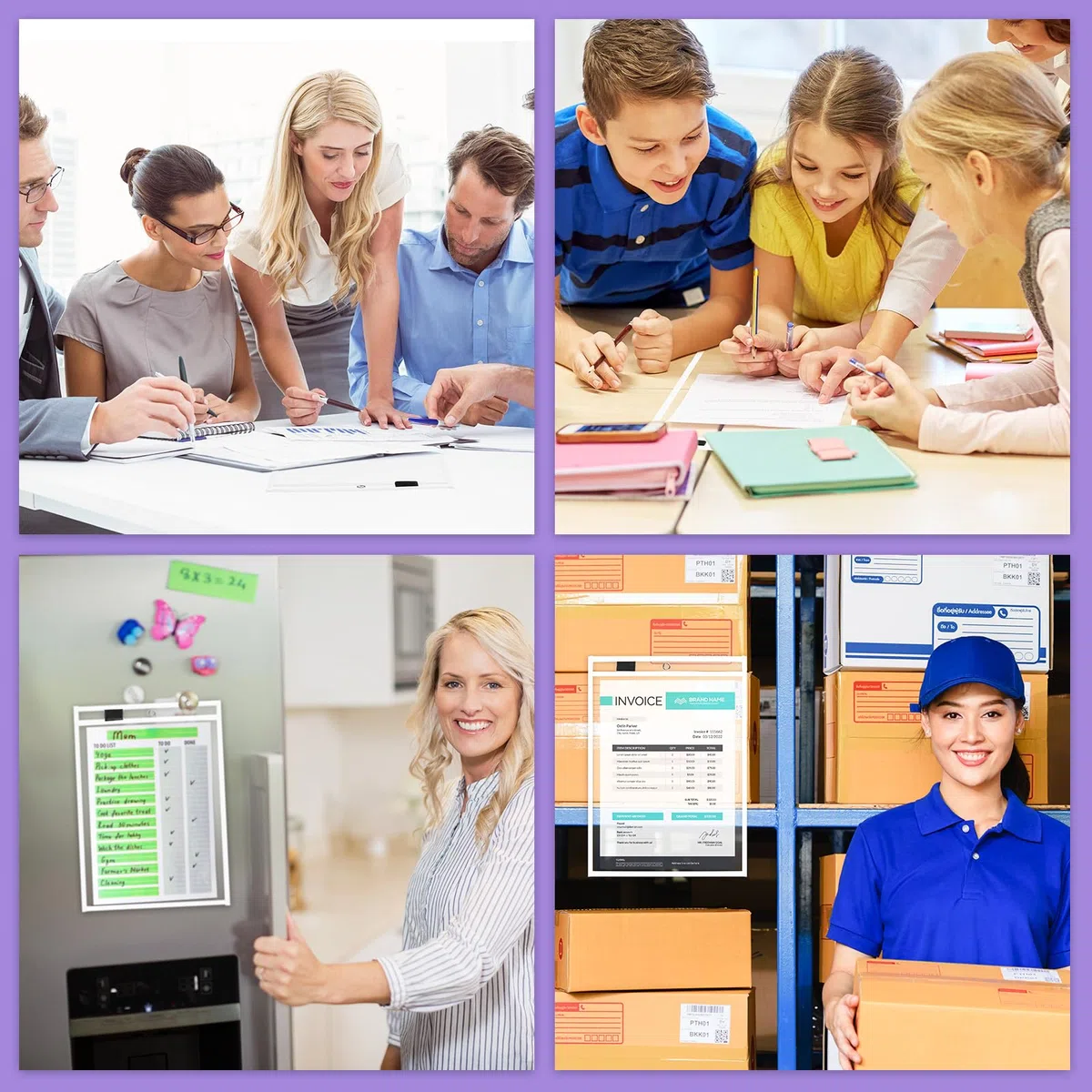 Nezyo 50 bolsillos de plástico de borrado en seco, soportes para boletos de trabajo, bolsillos para pedidos de tiendas, fundas transparentes para boletos, fundas de plástico para suministros de