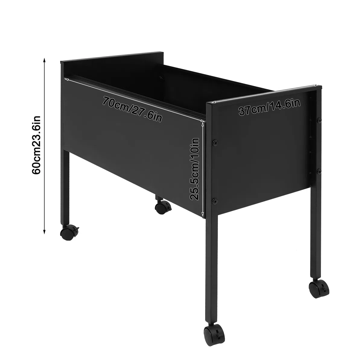 Carrito Colgante Con 80 Compartimentos Negro de Acero Resistente a los Arañazos Cesta Para Archivadores Colgantes de 70 x 37 x 60 cm Contenedor Con Ruedas Carrito de Oficina Carrito Con Ruedas
